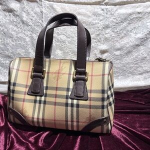 Plaid Designer Handbag - Brown and Tan